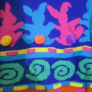 girls rainbow bunny rabbit sweater size large